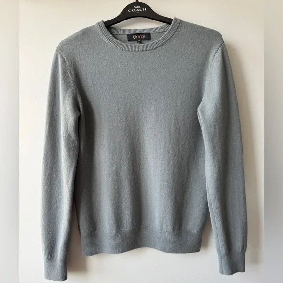 Quince 100% Mongolian Cashmere Crewneck Sweater - Dusty Blue - Size M - Picture 1 of 16